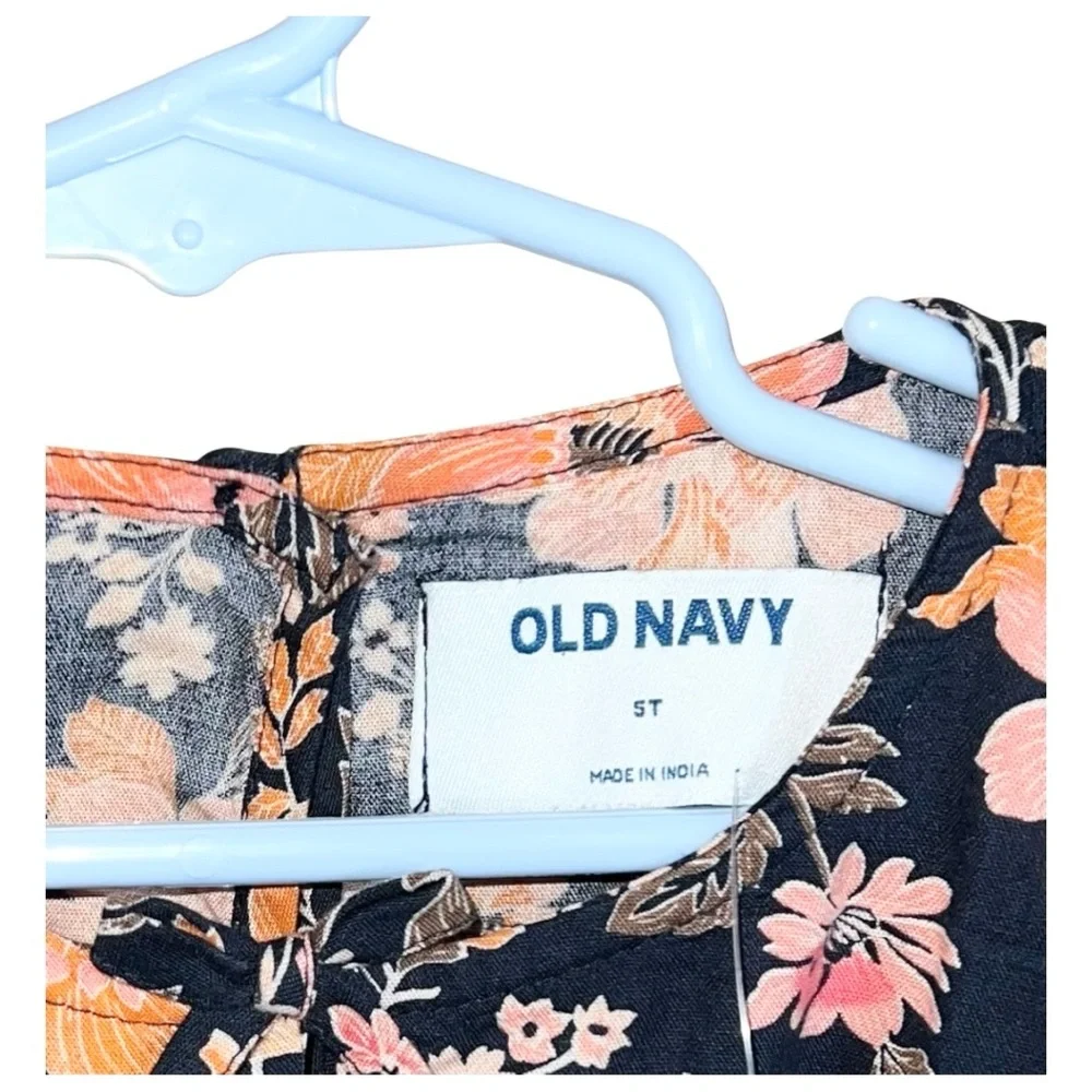 Old Navy Dress Girls Size 5T Blue Pink Brown Floral New